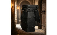 Medieval-Style Fauld PU Leather Tassets Segmented Waistband with Skirt Plates Riveted for Cosplayers, Larpers, Cosplay, Costume Parties, Theater Performances