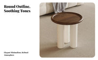 Round Wooden Table Minimalist Design Round Table with Thick Legs Rounded Design