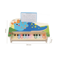 Educational Dinosaur Keyboard with Music Stand Interactive Piano with Music Stand Compact Wooden Keyboard Sturdy for Toddlers, Playroom