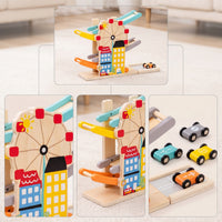 Wooden Race Track Car Ramp Racer Hands-on Wooden Ramp Racer Educational Slide Toy for Young Children