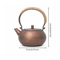 Gongfu Tea Kettle Compact Hammered Copper Kettle Handmade for Kitchen
