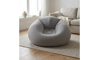 Long-Fleece Flocked Inflatable Sofa PVC Base Lounging Inflatable Sofa Heat-Bonded Inflatable Couch Leak Resistant