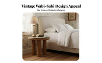 Single-Drawer End Table with Shelf Wabi-Sabi Design Nightstand Vintage design adaptable Use for Interior Decorators, Students