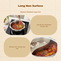 Stainless Steel Divided Hot Pot, Induction Compatible