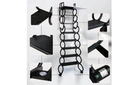 Motorized Retractable Attic Staircase Foldable Wall-Mounted Attic Stairs Collapsible Wall-Mounted Folding Stairs Indoor for Homeowners