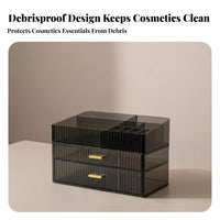 Lidded Cosmetic Case with Drawers particleproof Makeup Organizer Large Capacity