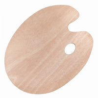 Natural Wood Grain Unfinished Wooden Palette Right and Left Hand Use Wooden Paint Palette Lightweight Art Supply Easy to Clean