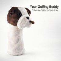 Dog Golf Club Head Covers, Cartoon Funny Cocker Spaniel Dog Golf Club Head Covers for Driver, Novelty Dog Golf Accessory