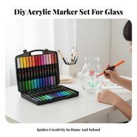 48 Pieces Washable Glass Painting Pens Soft Tip Paint Markers DIY Decoration Art Supplies Multi-Surface for Crafters, Artists, Decorating, Home