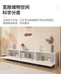 电视柜法式奶油风拼接组合地柜小户型客厅黑色简约轻奢落地储物柜 木门款【白色0.6米】
