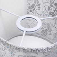 Light Shade with Beaded Trim for Ceiling and Table Lamps, Textile Lampshade for Living Room Decor and Bedroom