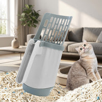 Waste Collector with Built-in Bin, Portable Debris Sifter with Rectangular Holes, Multi-Functional Tool for Waste Trays