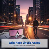 Oversized Grunge Sunglasses, Full Frame, Stylish, Outdoor Cycling, Streetwear