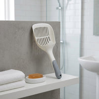 Litter Sifter and Sand Cleaner for Pet Box, PP Material, Flat with Small Holes, Straight Handle for Cat Waste Management