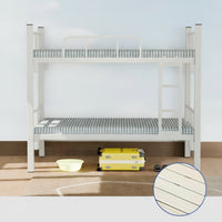 Metal Bunk Bed Space-Saving Bunk Bed with Ladder Sturdy Furniture for Teens, Students, Bedroom, Dormitory, Hostel