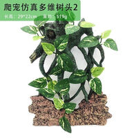 水族箱树脂鱼缸造景装饰爬虫守宫造景树根爬行动物绿植仿生