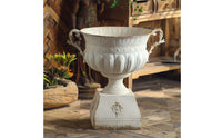 Pedestal Urn with Handles Embossed Container Elegant for Entryway, Photo Shoots