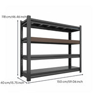 1 Piece Heavy Duty Steel Shelf Five Tier Storage Shelving Unit Freestanding Utility Rack Durable Carbon Steel Adjustable Suitable for Warehouse Garage Kitchen Home Organization