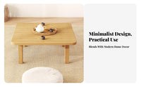 Foldable Square Table Space-Saving Square Foldable Table Versatile Portable for Adults, Alcove Window, Small Areas, Bedroom