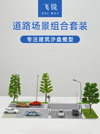 Sand Table Scene Building Model with Light, Parking Lot Simulation, City Street Assembly Kit