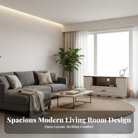 TV Stand and Coffee Table Set Easy to Clean TV Stand and Coffee Table Combo Spacious Drawers Modern Living Room Furniture Set for Bedroom