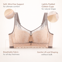 Strapless Bras for Women with Push Up Support and Side Smoothing, Convertible Underwire with Adjustable Straps for Everyday Wear