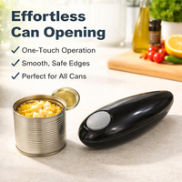 Automatic Electric Can Opener for Seniors, Cordless Easy-to-Use Kitchen Gadget Synthetic Material Side Cutting, Includes Manual Jar Opener