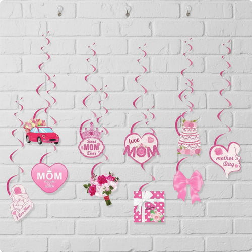 Best Mom Ever Banner Heartwarming Messages Mother's Day Hanging Swirls