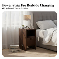 Narrow Bedside Cabinet Space-Saving Nightstand Easy Assembly for Homeowners