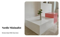 3 Pieces Tiereding Acrylic Table Set Minimalist Design Space-Efficient Accent Table Table Long-Concludinging Waterfall Border
