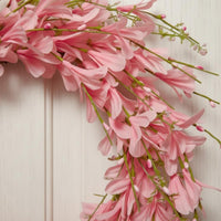 Pink Flower Wreath Seasonal Elegance front doors Wreath Look Hanging Decoration for Porch, Garden