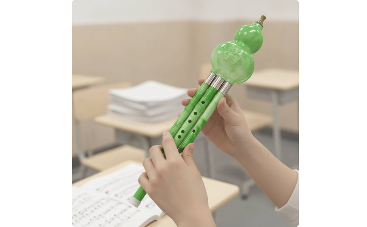 Gourd Flute Traditional Chinese Gourd Flute Music Learning Chinese Cucurbit Flute for Beginners, Students, Daily Rehearsal, School Ensembles