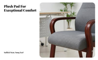 Highspine support Wooden Armchair With Armrests Seating Furniture Fabric Upholstery