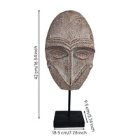 Freestanding Face Sculpture Tabletop Face Sculpture Decor Decorative Tribal Design