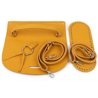 Pre-Punched DIY Bag Making Kit Leather-Like Bag Accessory Kit Stitched Silver-Tone for Crafters, Hobbyists, Leathercraft, Crochet, Knitting
