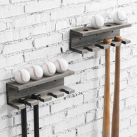 跨境墙上实木棒球架棒球展示架高尔夫球收纳架1件套球架4格球架