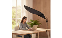 Black Desk Sunshade with Clamp Adjustable Workstation Sunshade with Storage Bag Telescopic Shade Screen Glare Reduction for Work-from-Home Workers, Students, Home Office