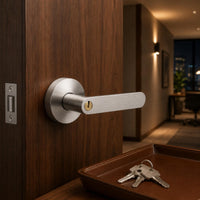 Keyed Lever Lockset Round Rosette Keyed Lever Lock Long-Lasting