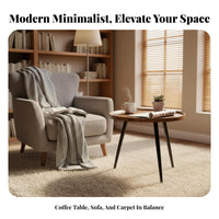 Dual-Level Round End Table Light Luxury Aesthetic 2-Tier Circular Table Space-Saving Modern Design for Living Room, Small Spaces