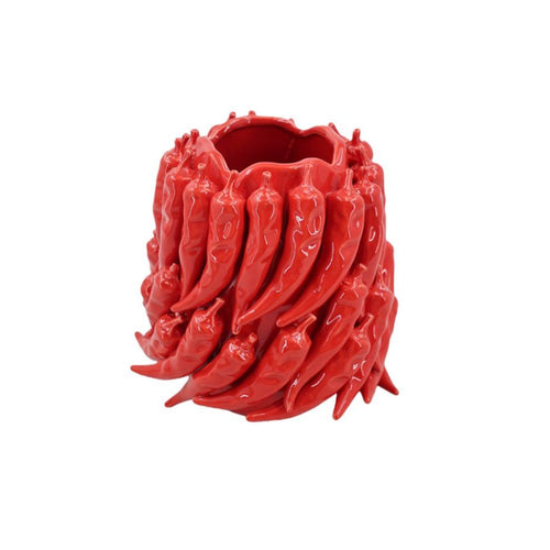 Vase with Chili Pepper Relief Glazed Decorative Vase Bold for Living Room, Entryway