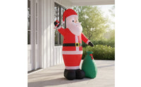 Quick Setup Inflatable Santa with Gift Bag Secure Giant Santa Inflatable Oversized Bright for Homeowners