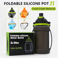 Foldable Silicone Sports Water Bottle with Dual Drinking Spouts