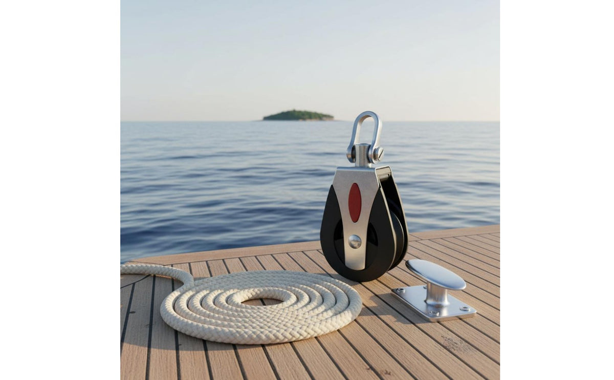 Stainless Steel Nylon Pulley Stainless Steel Swivel Pulley Rustproof Sailing Block for Sailors, Boating, Outdoor, Home Gym