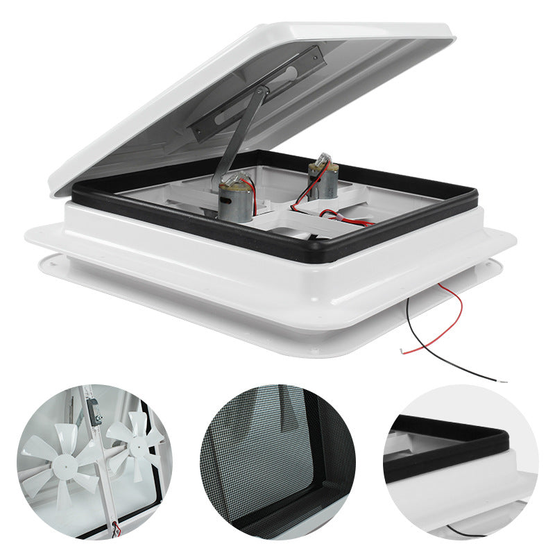 RV Trailer Ventilation Cover Base with Motor, Exhaust Fan for Camper, Travel Trailer