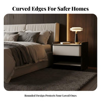 Single-Drawer End Table Italian design Nightstand Sleek Aesthetic for Entryway