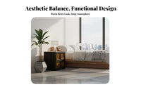 Printed 2-Drawer Nightstand Oriental Pattern for Entryway, Homeowners, Students