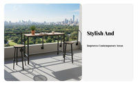 Long Narrow Bar Table Retro Design Wrought Iron High Top Table Space-Saving Design for Cafe Owners, Apartment Dwellers, By the Window, Patio, Porch
