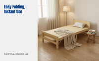 Hardwood Folding Bed, Portable, No Assembly, Thickened, Quiet, Office, Home