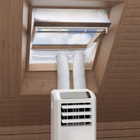 Portable Air Conditioner Window Seal Cover with Duct, Light Gray, Thickened, Rain and Wind Resistant