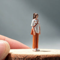 Miniature Female Figurine Standing 1/64 Scale Figure Realistic for Photographers